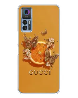 Чохол для TCL 30 Plus з картинкою «Gucci — золоті метелики»