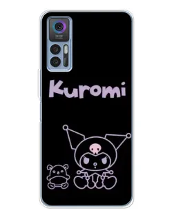 Чехол для TCL 30 Plus с картинкой «Kuromi — черный минимализм»