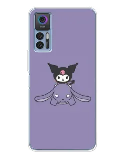 Чехол для TCL 30 Plus с картинкой «Kuromi на лиловом фоне»
