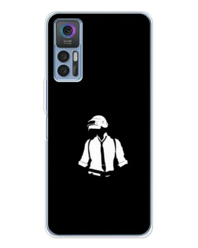 Чохол для TCL 30 Plus з картинкою «PUBG — білий шолом»