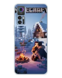 Чохол для TCL 30 Plus з картинкою «Зимовий Minecraft»
