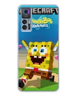Чохол для TCL 30 Plus з картинкою «Губка Боб Minecraft»
