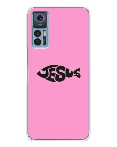 Чехол для TCL 30 Plus с картинкой «Розовый символ Jesus» Чехол для TCL 30 Plus с картинкой «Розовый символ Jesus»