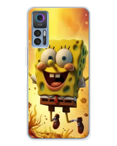 Чехол для TCL 30 Plus с картинкой «Губка Боб прыгает»