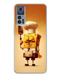 Чехол для TCL 30 Plus с картинкой «Губка Боб повар»
