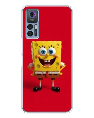 Чехол для TCL 30 Plus с картинкой «Спанч Боб на красном»