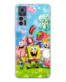 Чехол для TCL 30 Plus с картинкой «Губка Боб и друзья»