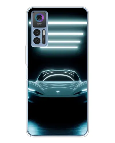 Чохол для TCL 30 Plus з картинкою «Tesla в неоні»