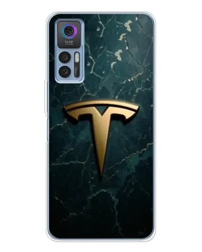 Чохол для TCL 30 Plus з картинкою «Мармурова Tesla Gold»