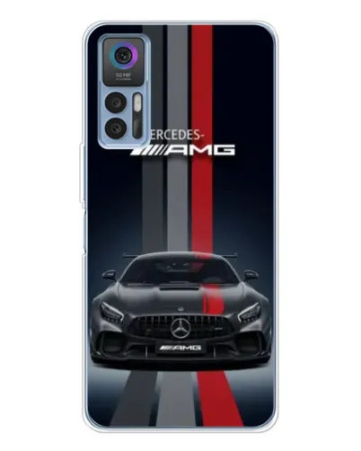Чохол для TCL 30 Plus з картинкою «Mercedes — білий карбон»