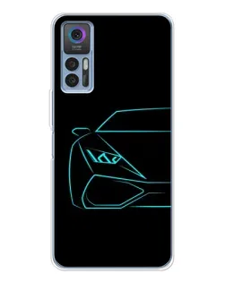 Чохол для TCL 30 Plus з картинкою «Блакитний силует Lamborghini» Чохол для TCL 30 Plus з картинкою «Блакитний силует Lamborghini»