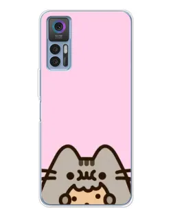 Чехол для TCL 30 Plus с картинкой «Pusheen и печенье»