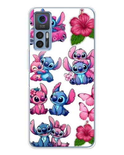 Чохол для TCL 30 Plus з картинкою «Стікери Stitch та Angel»