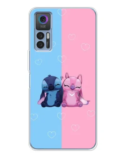 Чохол для TCL 30 Plus з картинкою «Stitch та Angel Love»