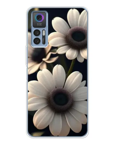 Чохол для TCL 30 Plus з картинкою «Білі маргаритки макро»