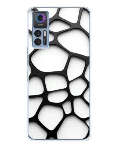 Чехол для TCL 30 Plus с картинкой «Белая объемная сетка» Чехол для TCL 30 Plus с картинкой «Белая объемная сетка»