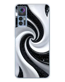 Чехол для TCL 30 Plus с картинкой «Черно-белая спираль» Чехол для TCL 30 Plus с картинкой «Черно-белая спираль»