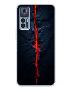 Чехол для TCL 30 Plus с картинкой «Kрасная лавовая трещина»