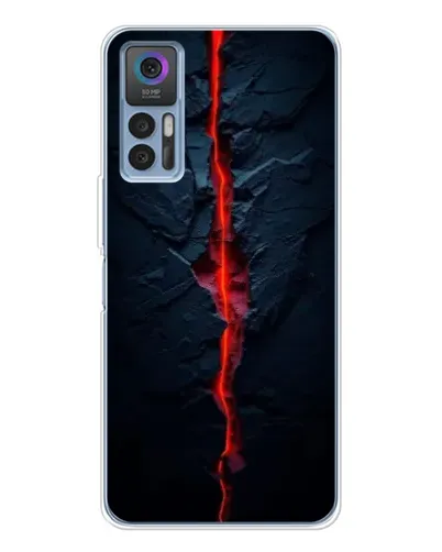 Чехол для TCL 30 Plus с картинкой «Kрасная лавовая трещина» Чехол для TCL 30 Plus с картинкой «Kрасная лавовая трещина»