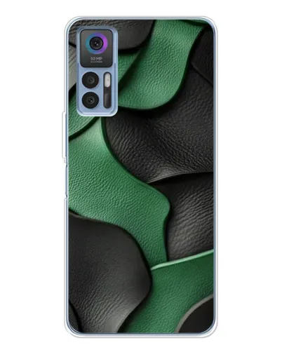 Чехол для TCL 30 Plus с картинкой «Зеленые кожаные волны» Чехол для TCL 30 Plus с картинкой «Зеленые кожаные волны»