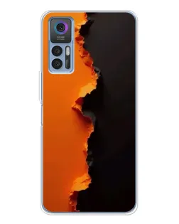 Чехол для TCL 30 Plus с картинкой «Оранжевый разлом»