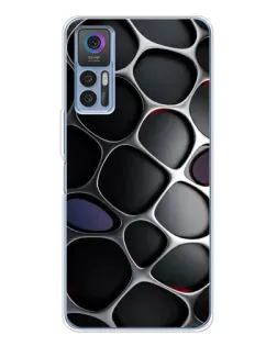 Чехол для TCL 30 Plus с картинкой «Объемная темная решетка»