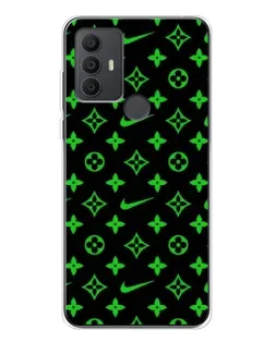 Чехол для TCL 30 SE с картинкой «Неоновый принт LV»