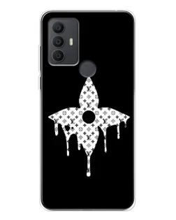 Чехол для TCL 30 SE с картинкой «Цветочная монограмма»