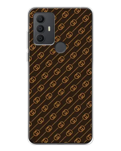 Чехол для TCL 30 SE с картинкой «Gucci — золотые диагонали»