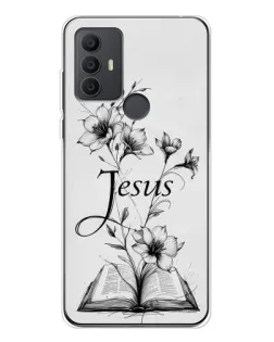Чехол для TCL 30 SE с картинкой «Цветы и Библия»