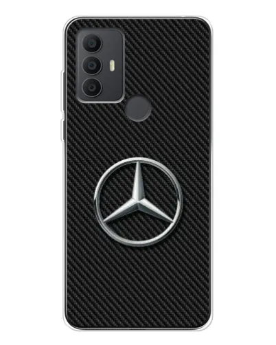 Чехол для TCL 30 SE с картинкой «Карбоновый Mercedes стиль» Чехол для TCL 30 SE с картинкой «Карбоновый Mercedes стиль»