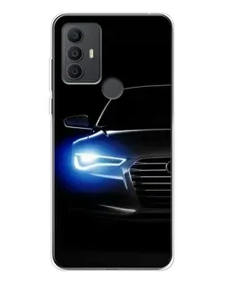 Чехол для TCL 30 SE с картинкой «Неоновый взгляд Audi»