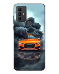 Чехол для TCL 30 SE с картинкой «Audi в облаках дыма»