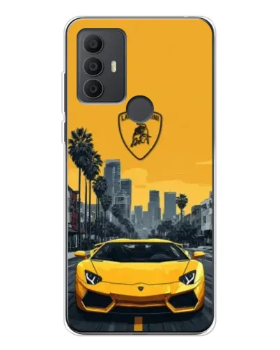 Чехол для TCL 30 SE с картинкой «Желтый Lamborghini город» Чехол для TCL 30 SE с картинкой «Желтый Lamborghini город»
