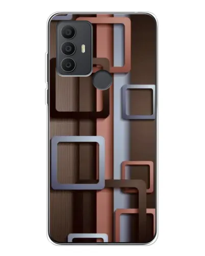 Чехол для TCL 30 SE с картинкой «Коричневые объемные квадраты» Чехол для TCL 30 SE с картинкой «Коричневые объемные квадраты»