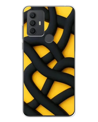Чехол для TCL 30 SE с картинкой «Черное желтое переплетение» Чехол для TCL 30 SE с картинкой «Черное желтое переплетение»