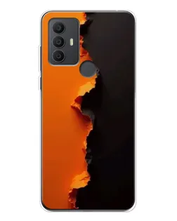 Чехол для TCL 30 SE с картинкой «Оранжевый разлом»