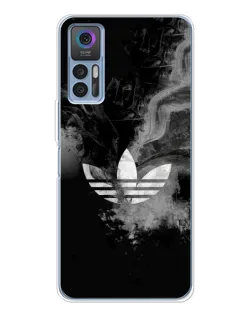 Чехол для TCL 30 с картинкой «Абстрактный дым Adidas»