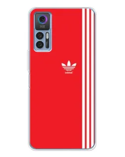 Чехол для TCL 30 с картинкой «Красный минимализм Adidas»