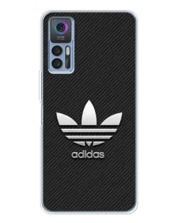 Чехол для TCL 30 с картинкой «Adidas Карбоновая текстура»