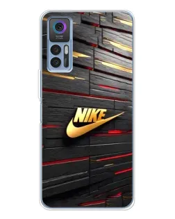Чохол для TCL 30 з картинкою «Золотий Nike на металі»