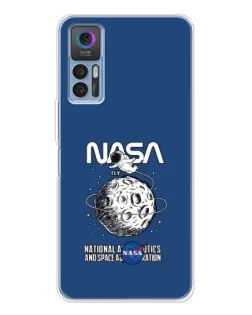 Чехол для TCL 30 с картинкой «NASA — лунная миссия»