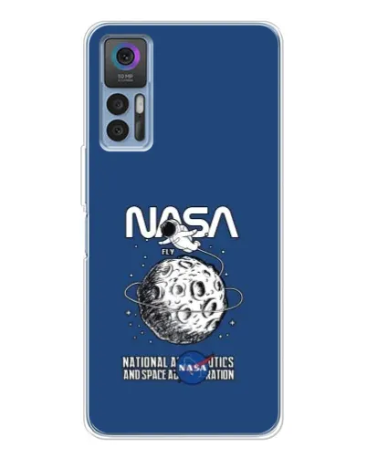 Чехол для TCL 30 с картинкой «NASA — лунная миссия»