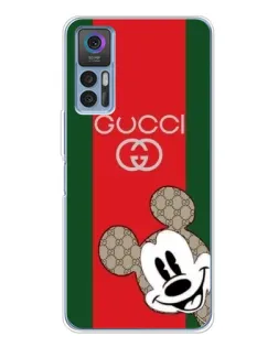 Чехол для TCL 30 с картинкой «Gucci — полосы и Микки»