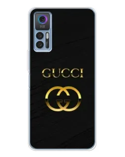 Чехол для TCL 30 с картинкой «Золотой логотип Gucci»
