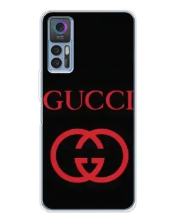 Чехол для TCL 30 с картинкой «Gucci — красный логотип»