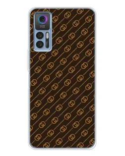 Чехол для TCL 30 с картинкой «Gucci — золотые диагонали»