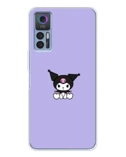 Чехол для TCL 30 с картинкой «Kuromi — фиолетовый минимализм»