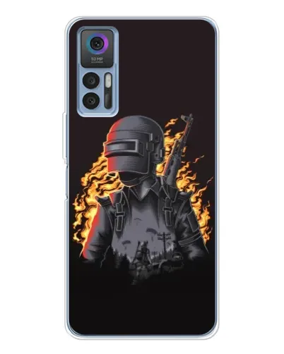 Чехол для TCL 30 с картинкой «PUBG — огненный силуэт» Чехол для TCL 30 с картинкой «PUBG — огненный силуэт»