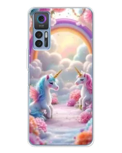 Чехол для TCL 30 с картинкой «Радуга и единороги» Чехол для TCL 30 с картинкой «Радуга и единороги»
